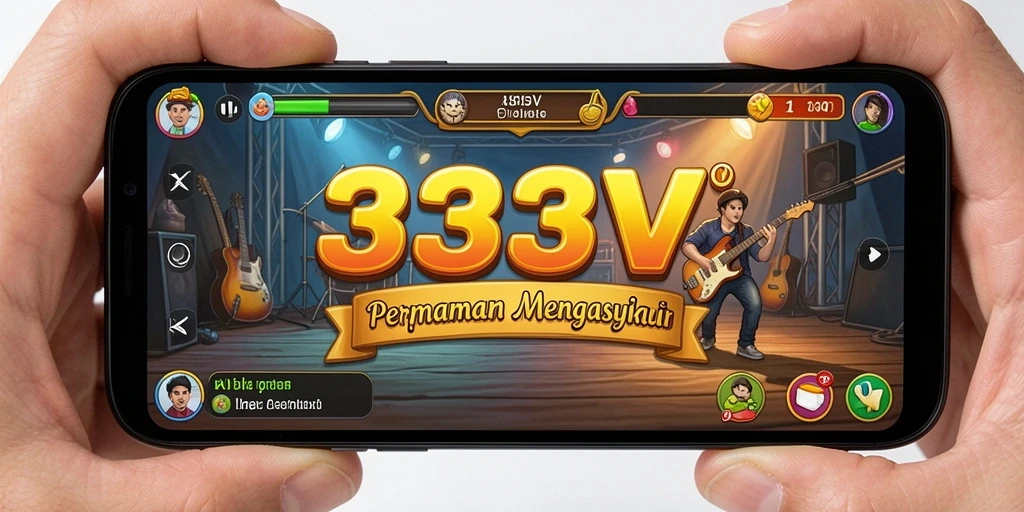Screenshot dari gameplay <strong>333V</strong> yang menampilkan interaksi musik.