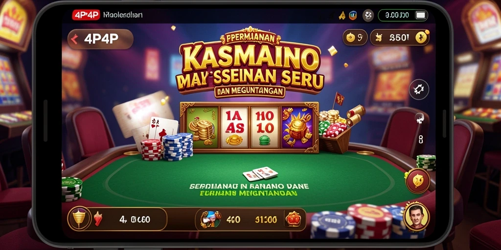 Gameplay kasino seru dalam aplikasi 4P4P dengan tampilan menarik.