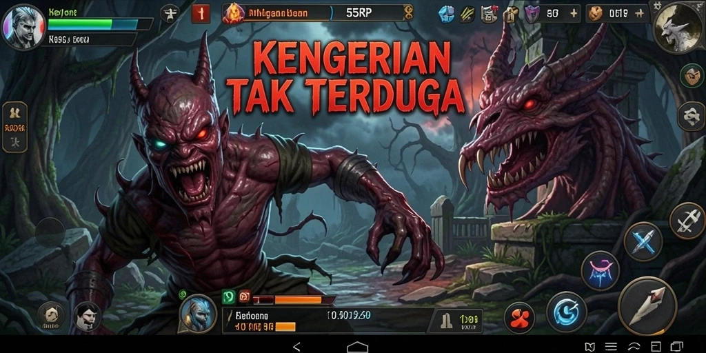 Tampilan gameplay horor yang mencekam dan menegangkan.
