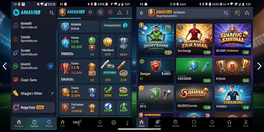 Tampilan gameplay Sportsbook yang menarik dan interaktif di AMAVI88.