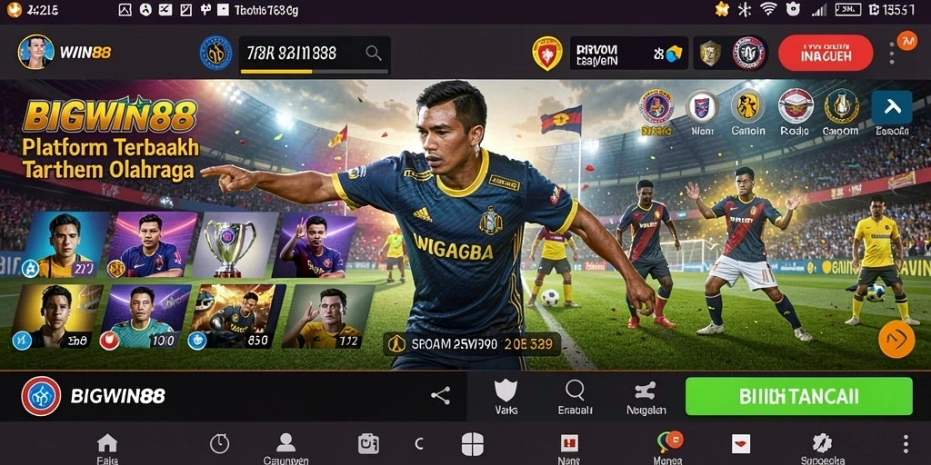 Tampilan gameplay menarik dari aplikasi BIGWIN88 untuk taruhan olahraga.