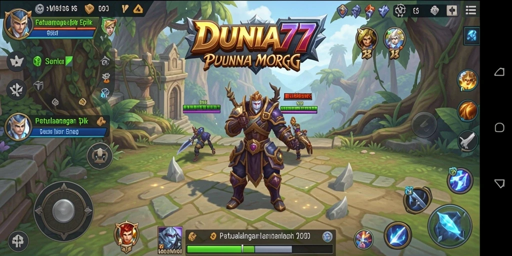 Tampilan gameplay epik dari DUNIA77 yang memukau pemain MMORPG.