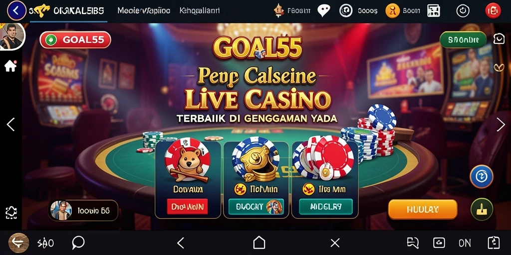Tampilan gameplay Live Casino yang mendebarkan di GOAL55.