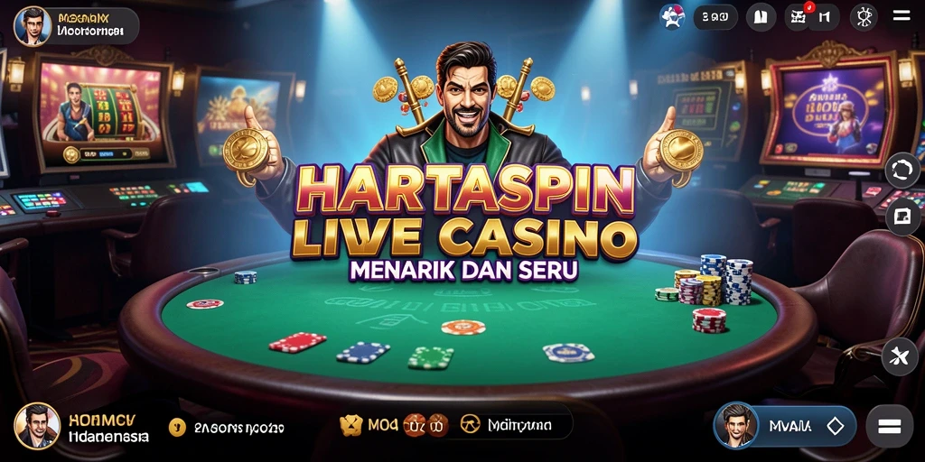 Tampilan menarik dari HARTASPIN saat bermain Live Casino dengan dealer langsung.