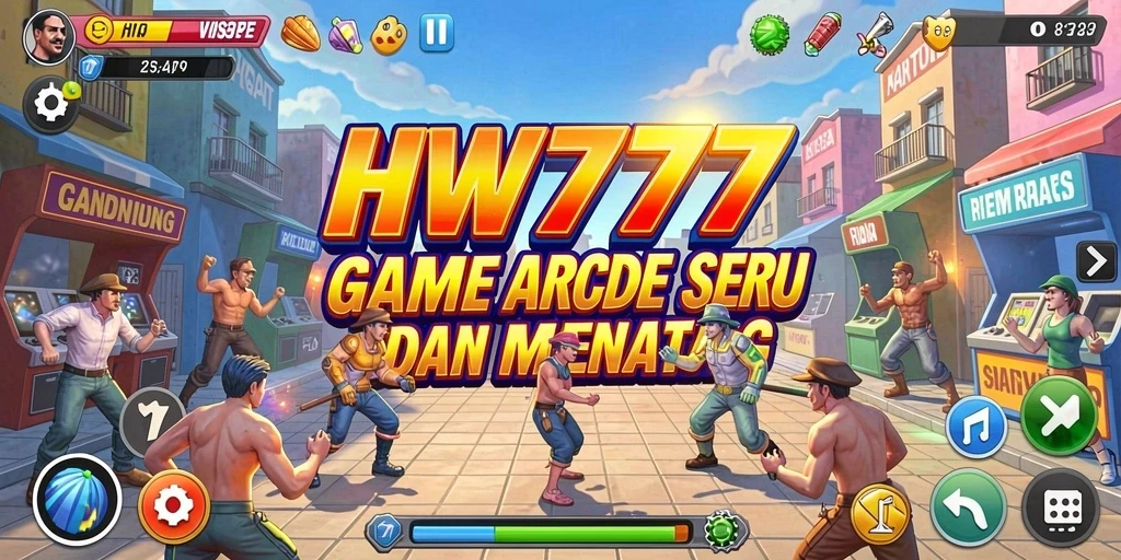Tampilan seru dari gameplay HW777 saat mencapai level menantang.