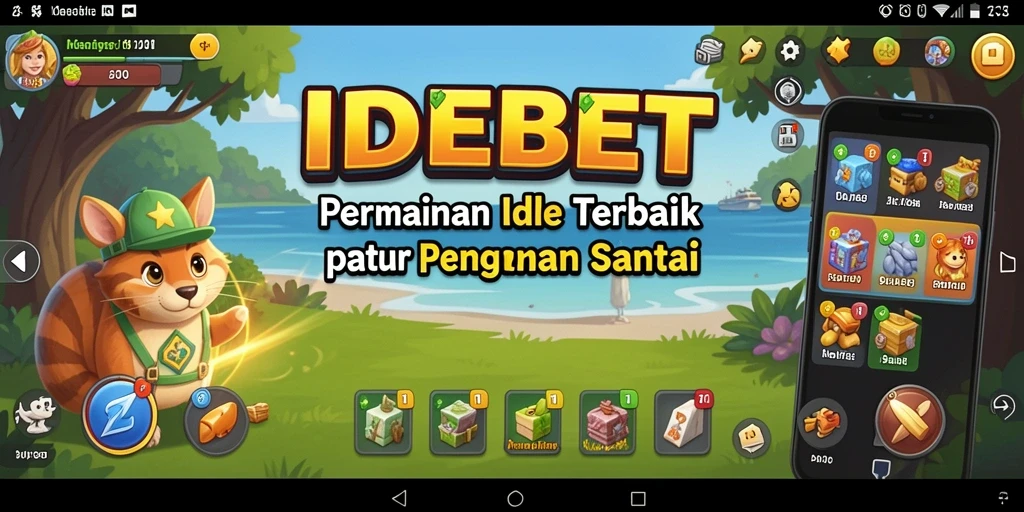 Tampilan gameplay IDEBET yang menawan dengan karakter unik.