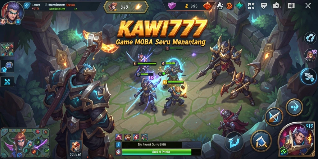 Gameplay seru KAWI777 di arena pertarungan MOBA.