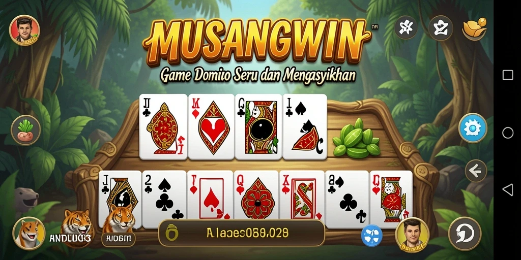 Screenshot utama MUSANGWIN menampilkan gameplay seru Domino.