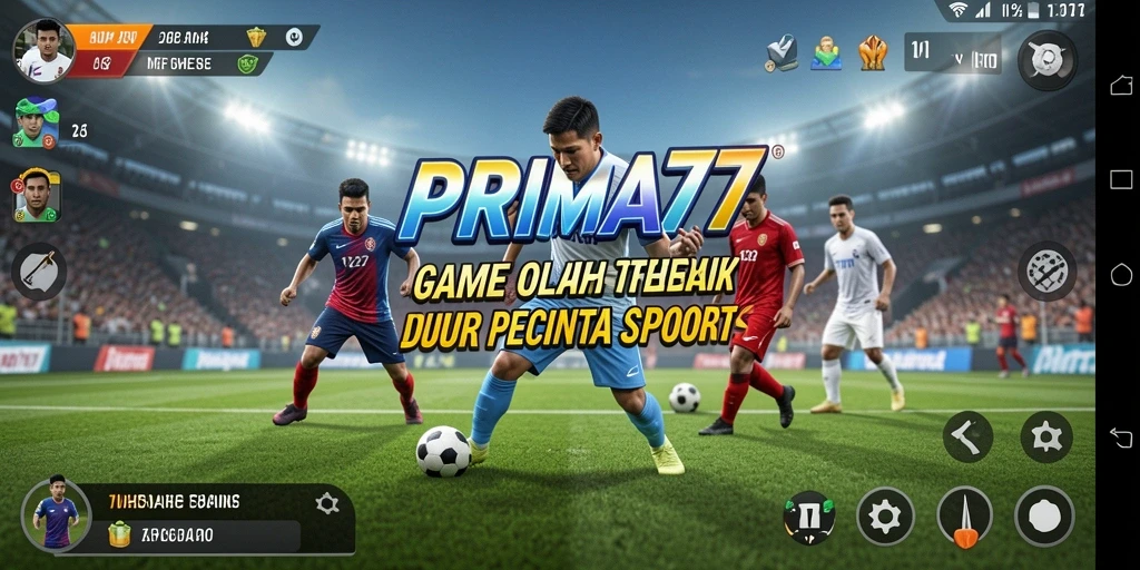 Screenshot PRIMA77 menampilkan aksi seru dalam game olahraga.