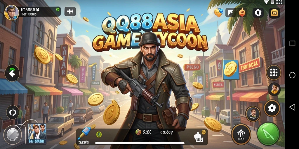 Screenshot gameplay menunjukkan aktivitas manajerial di QQ88ASIA.