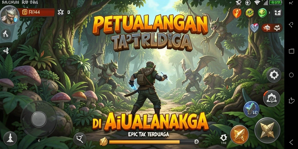 Tangkapan layar gameplay RR44 menunjukkan aksi mendebarkan di hutan.