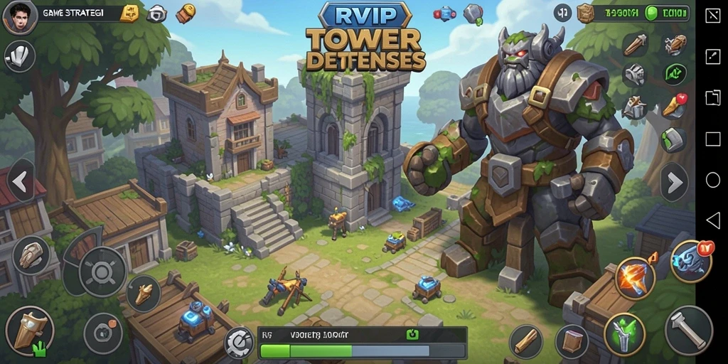 Tampilan gameplay RVIP menunjukkan strategi Tower Defense yang mendebarkan.