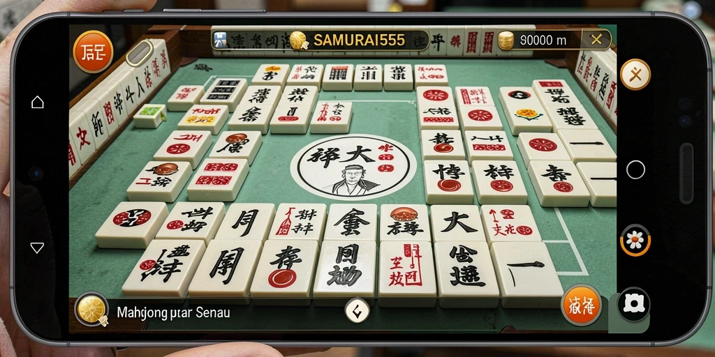 Tampilan gameplay Mahjong dari SAMURAI555 yang seru dan menantang.