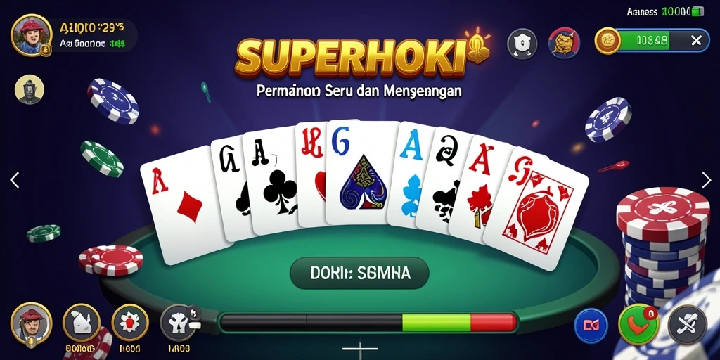 Tampilan gameplay menarik dari SUPERHOKI yang menampilkan permainan domino.