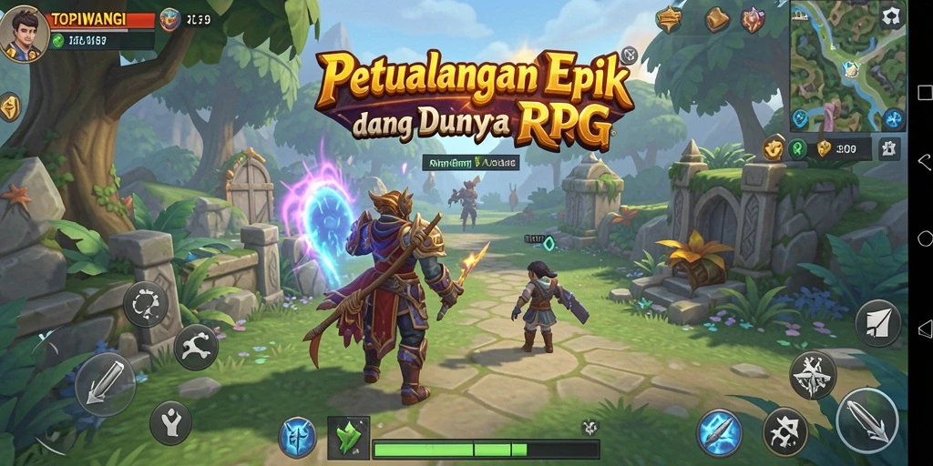Tangkapan layar gameplay TOPIWANGI menampilkan aksi pertarungan yang seru.