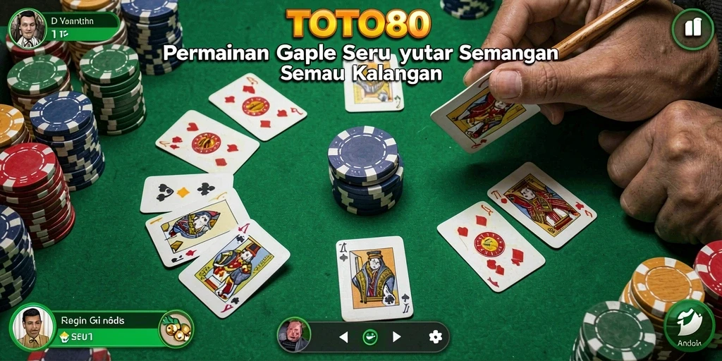 Tampilan gameplay seru di TOTO80, permainan Gaple yang menyenangkan.
