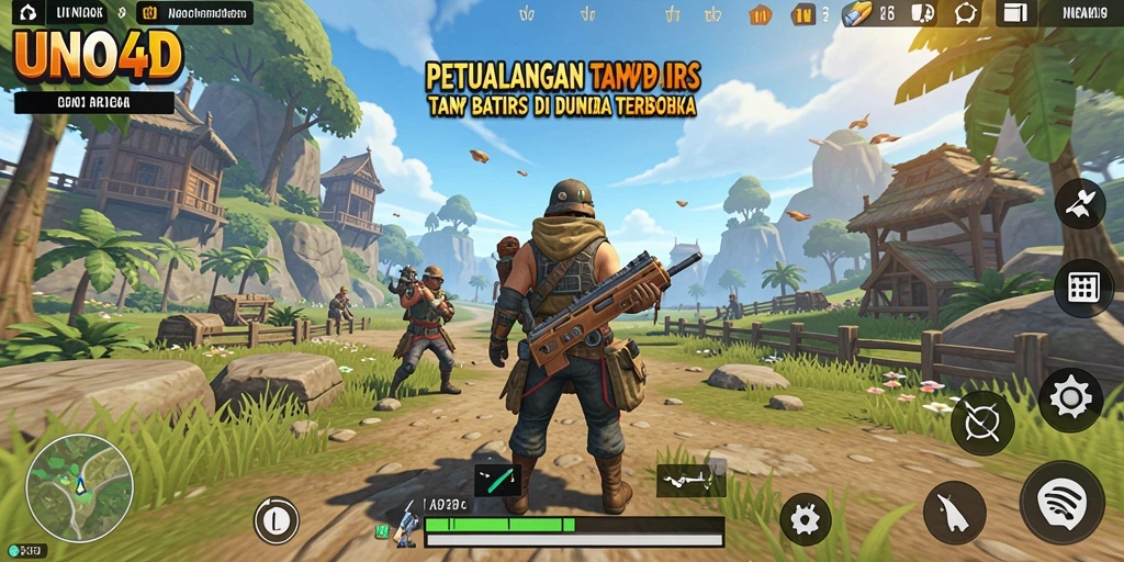 Screenshot menampilkan aksi mendebarkan dalam gameplay Open World UNO4D.