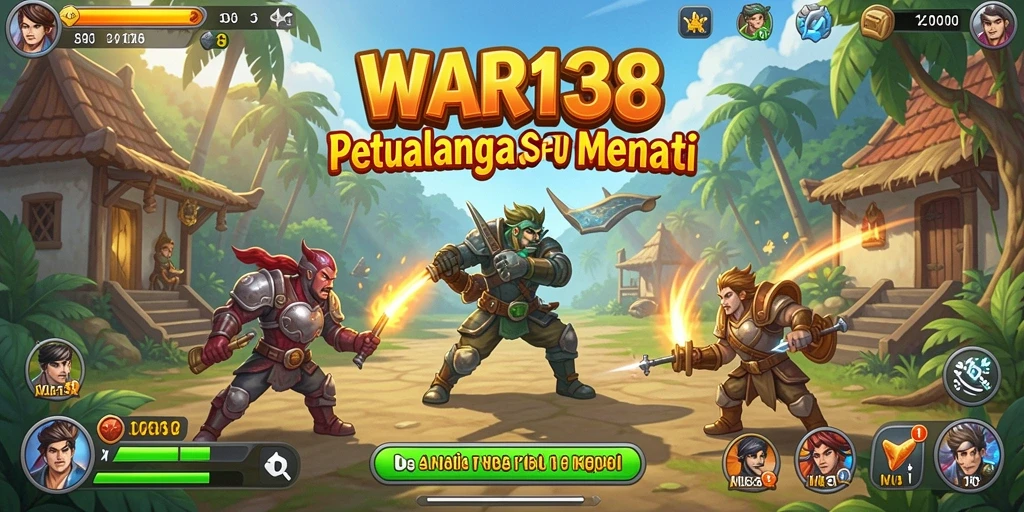 Screenshot utama game WAR138 menampilkan aksi eksplorasi mendebarkan.
