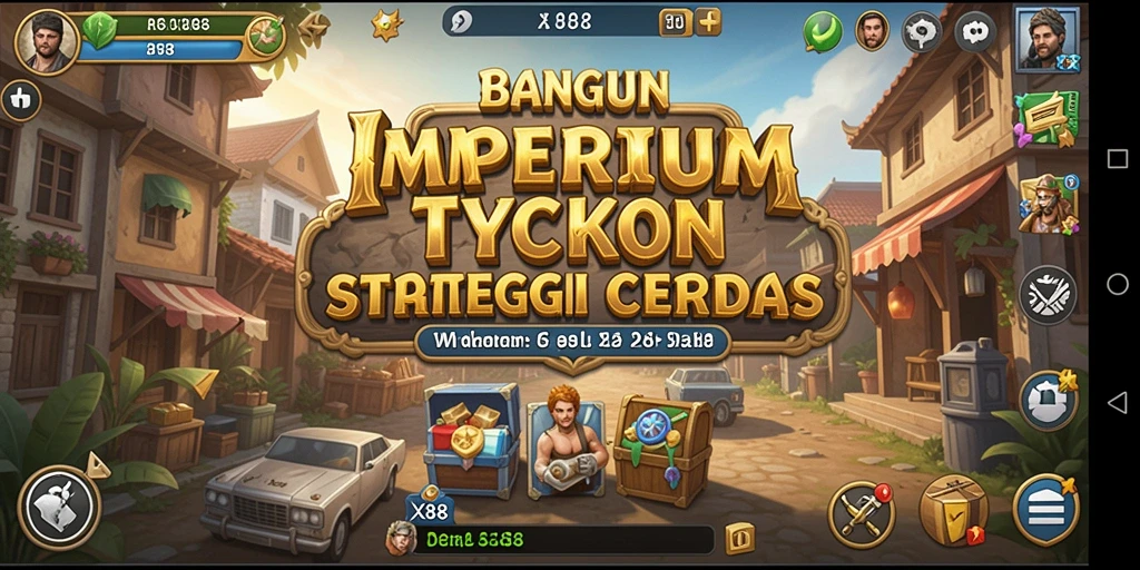 Screenshot gameplay X88 menampilkan momen menegangkan dalam membangun bisnis Tycoon.