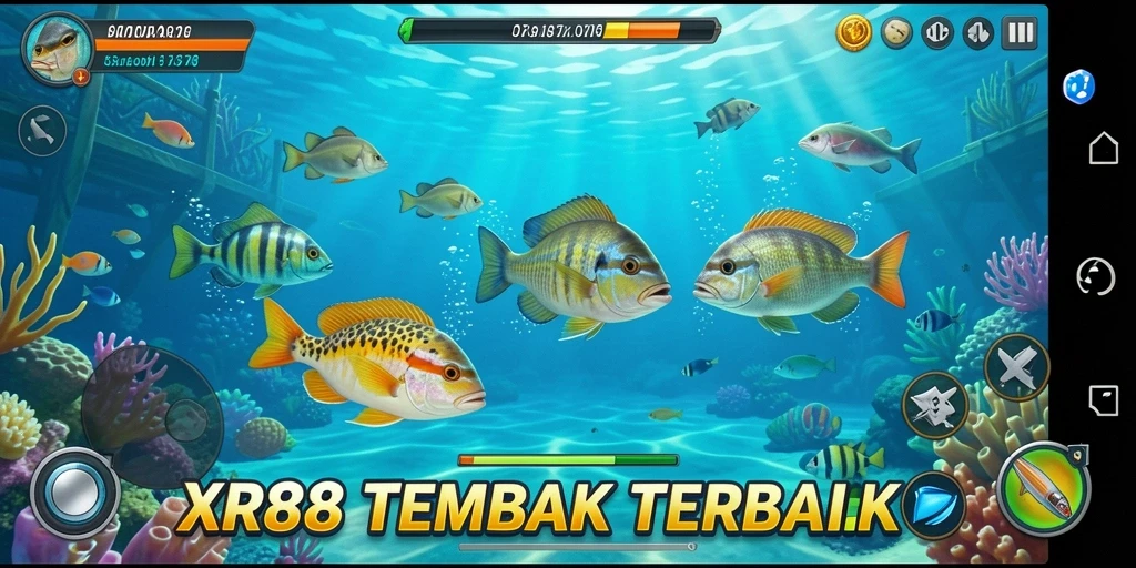 Gameplay XR88 menampilkan aksi menembak ikan yang seru dan menyenangkan.