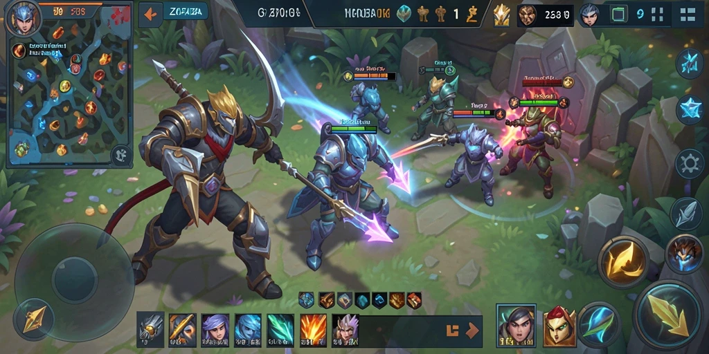 Tampilan seru gameplay ZOFAZA dalam setiap pertarungan MOBA.